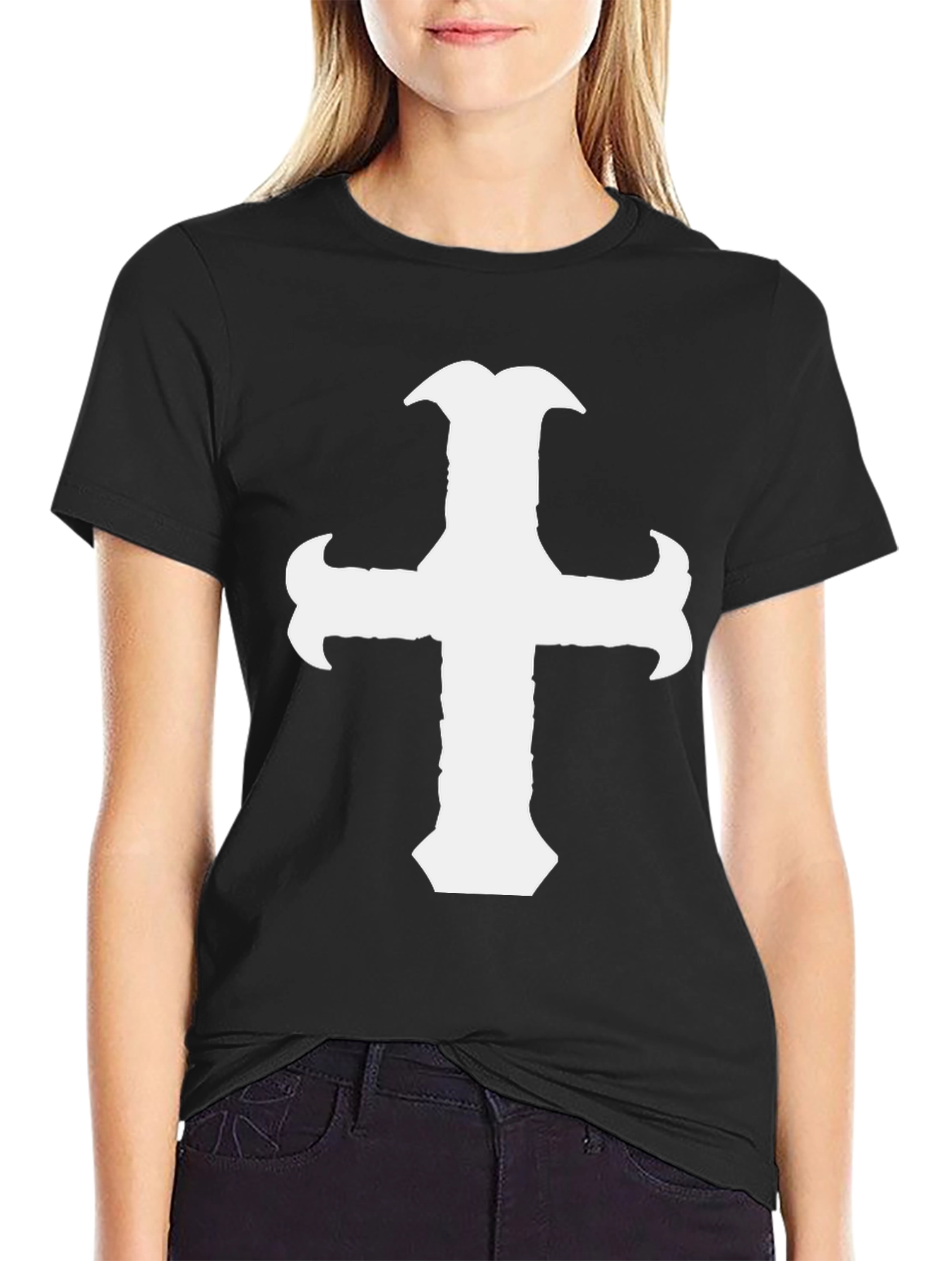Cross Graphic Black T-Shirt Stylish Cotton Tee