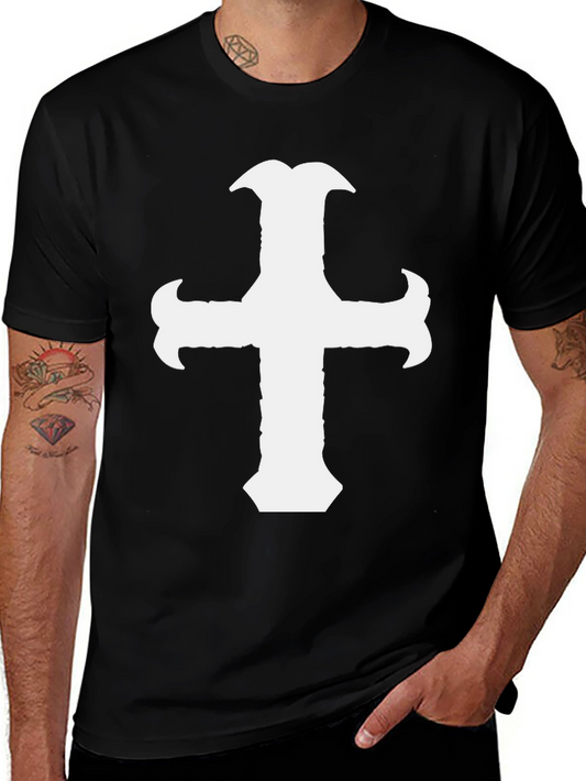 Cross Graphic Black T-Shirt Stylish Cotton Tee
