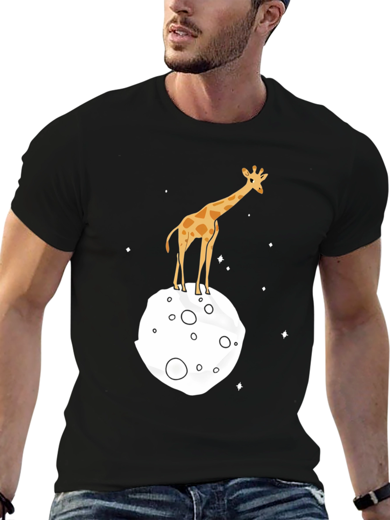 Giraffe on the Moon Graphic Tee