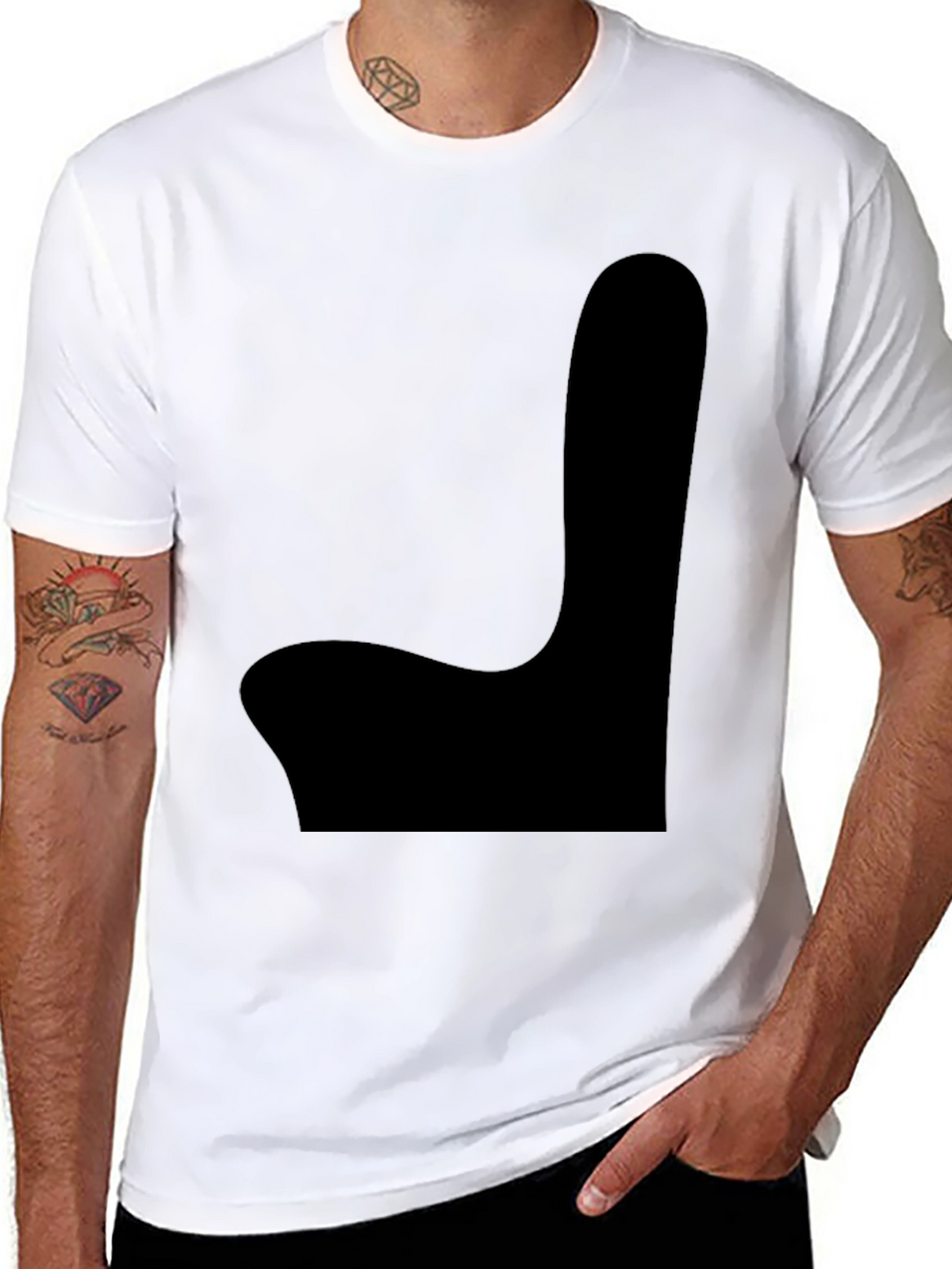 Mens Black Graphic Tee - Novelty Chair Design