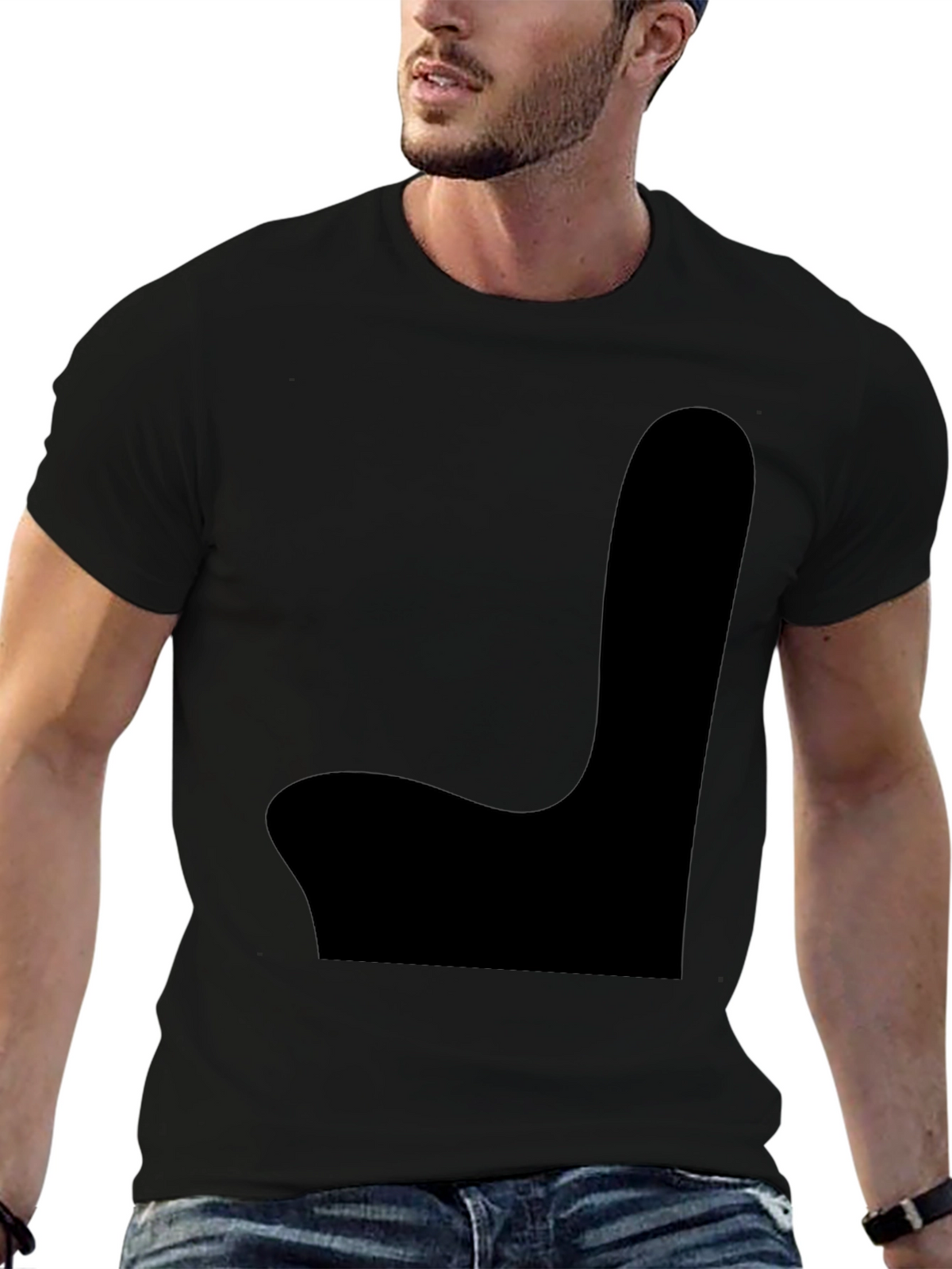 Mens Black Graphic Tee - Novelty Chair Design