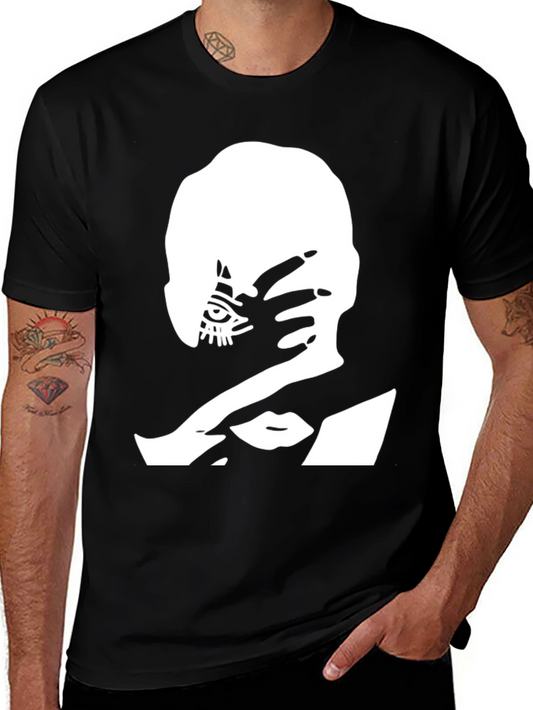 Edgy Graphic Tee: All-Seeing Eye Hand Design