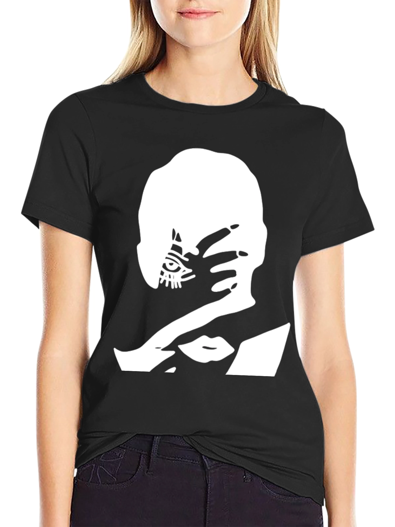 Edgy Graphic Tee: All-Seeing Eye Hand Design