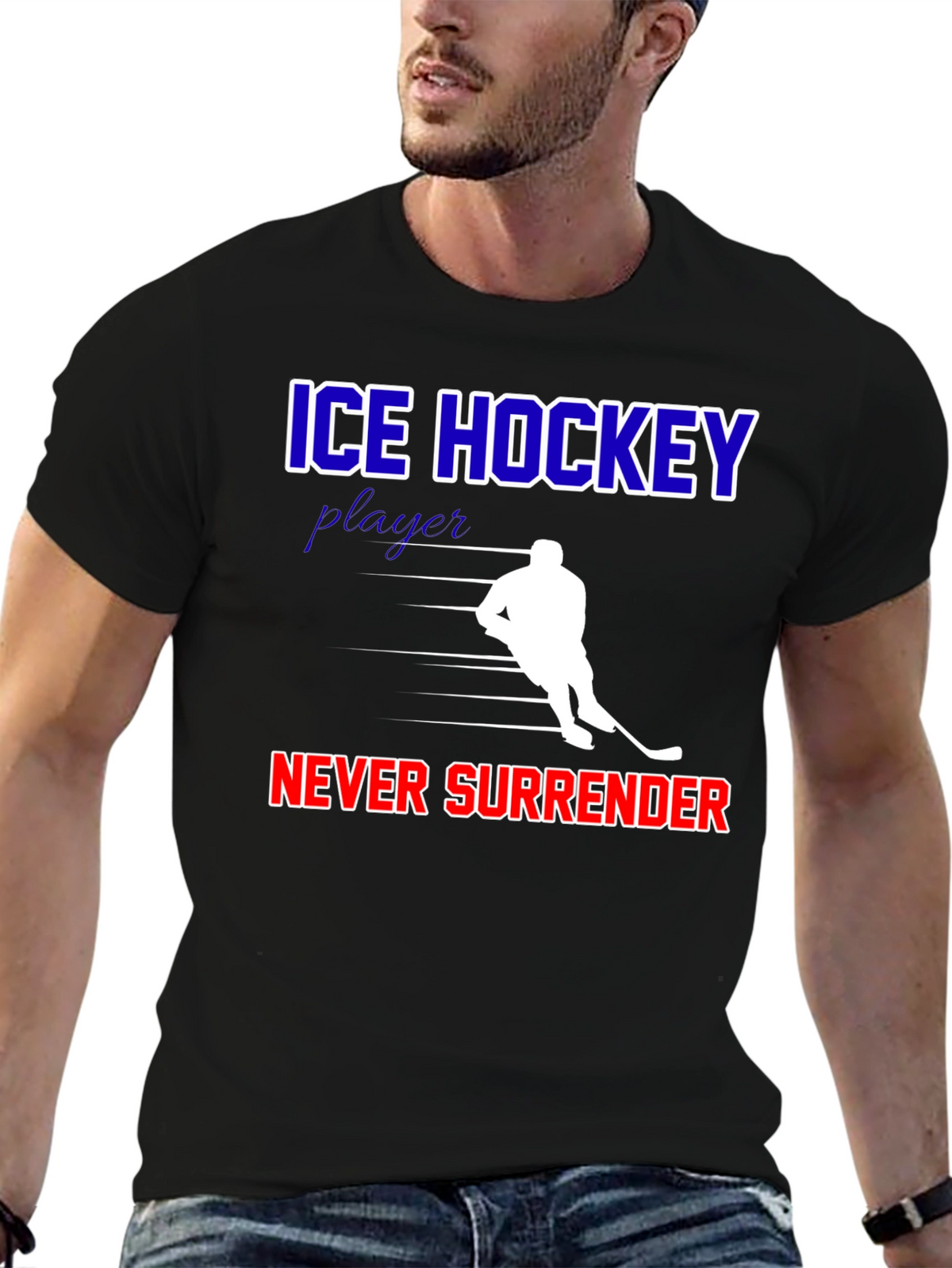 Ice Hockey Never Surrender Graphic T-Shirt