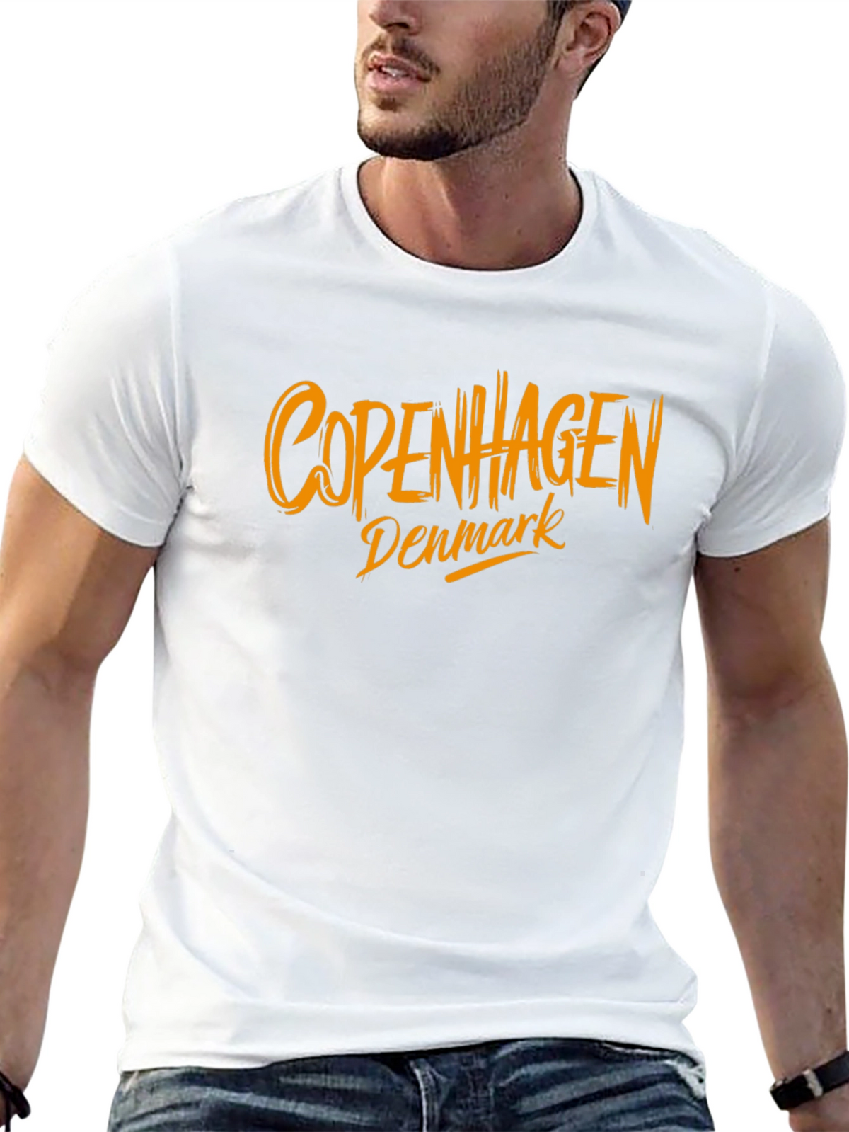Copenhagen Denmark Graphic Tee - Black Cotton Casual Shirt