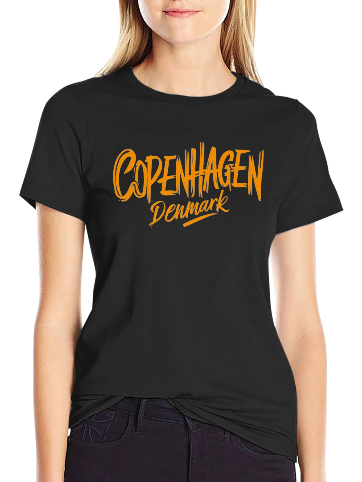 Copenhagen Denmark Graphic Tee - Black Cotton Casual Shirt