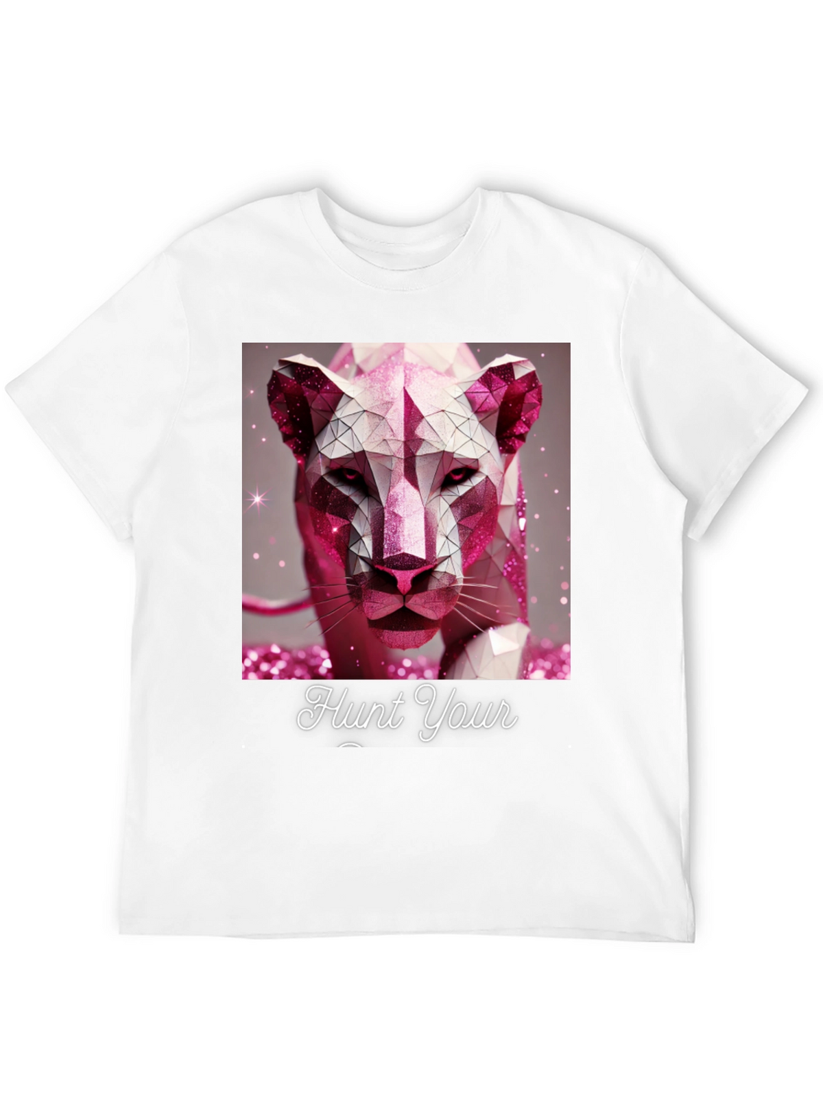 Hunt Your Dreams T-Shirt - Geometric Pink Panther Design