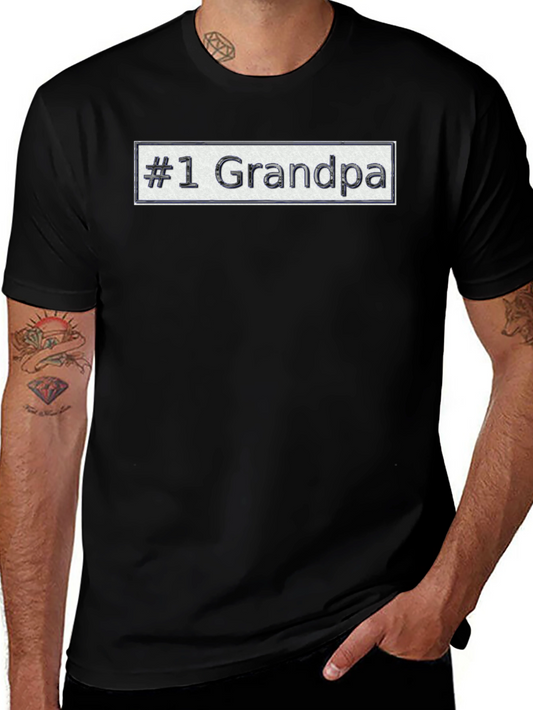 #1 Grandpa Novelty Graphic T-Shirt - Black
