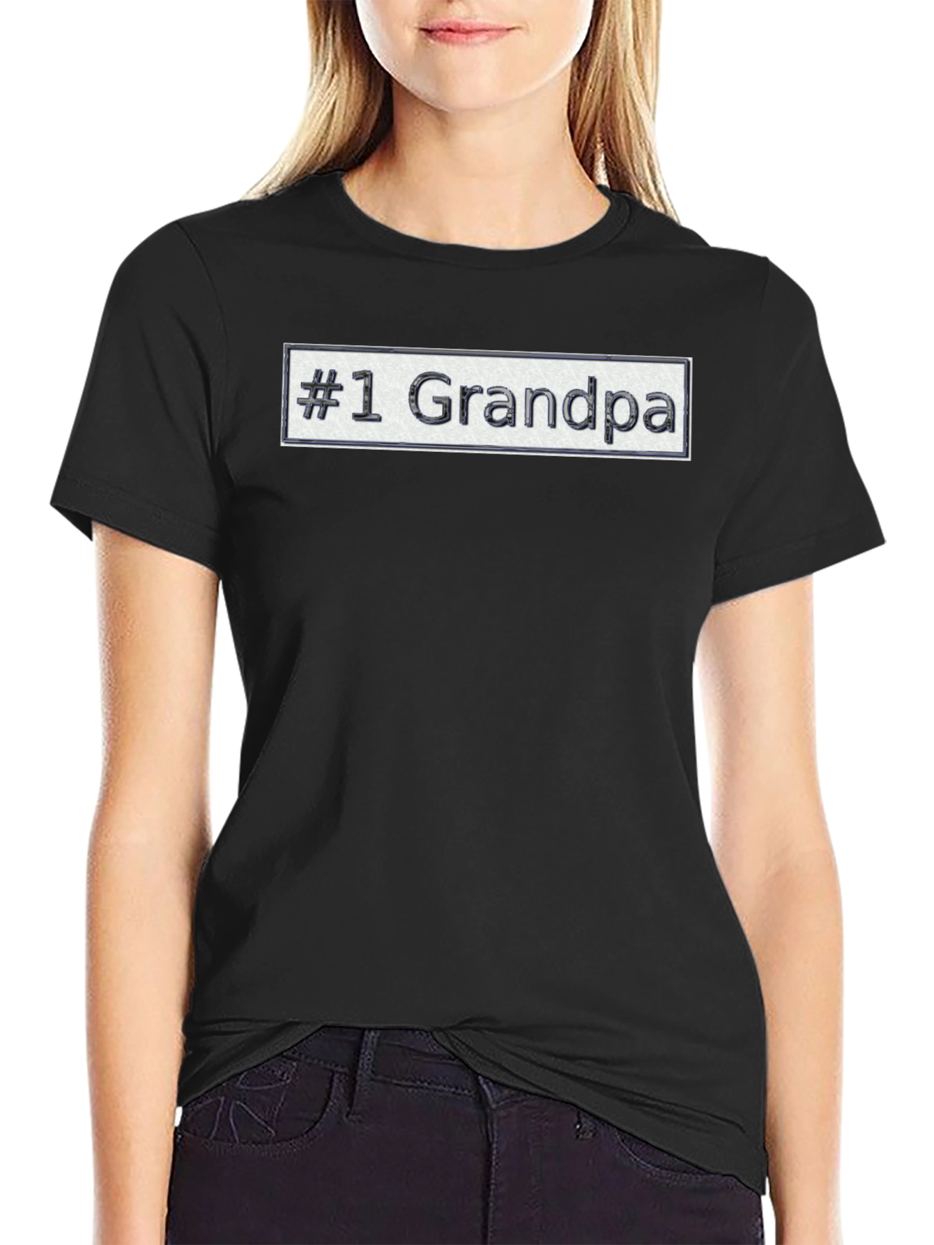 #1 Grandpa Novelty Graphic T-Shirt - Black