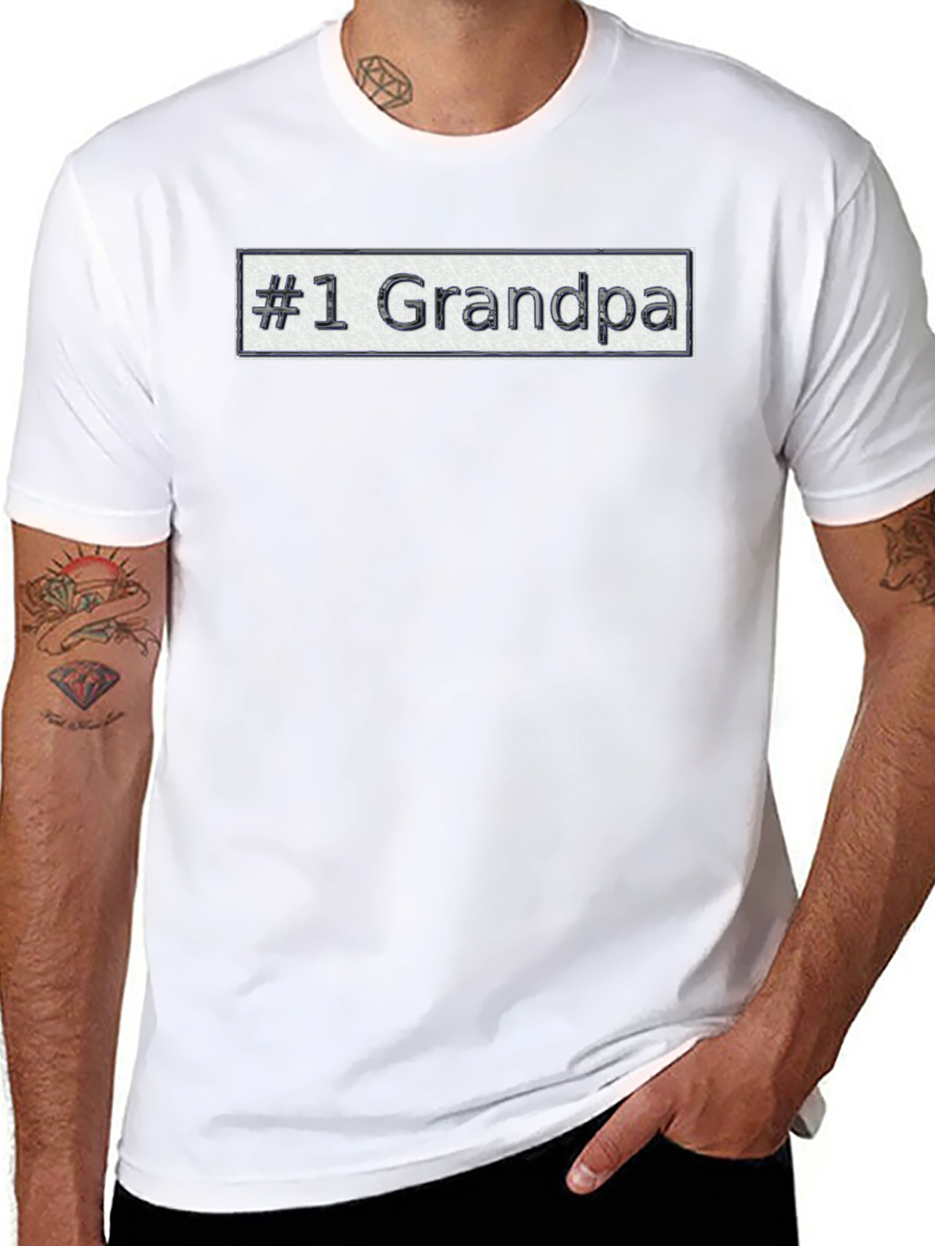 #1 Grandpa Novelty Graphic T-Shirt - Black