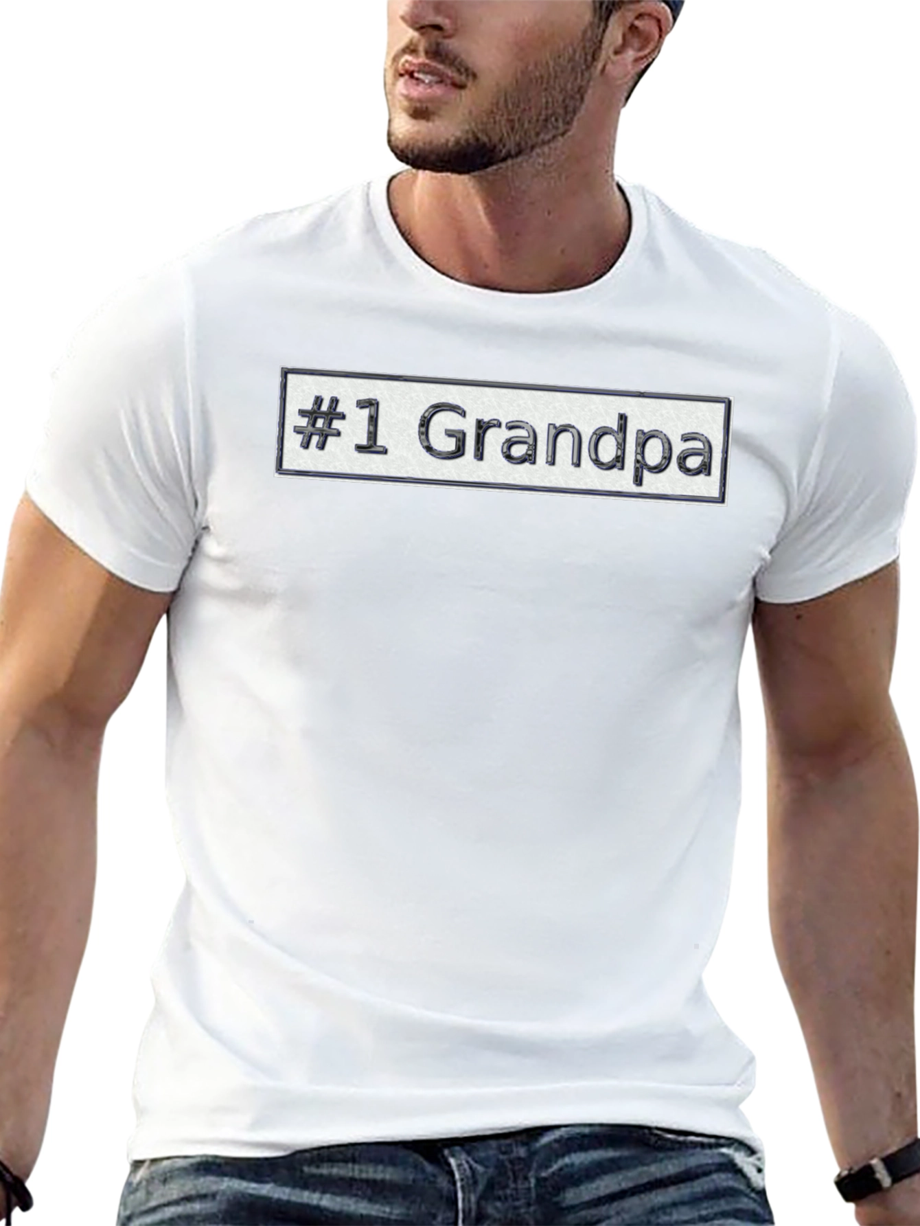 #1 Grandpa Novelty Graphic T-Shirt - Black