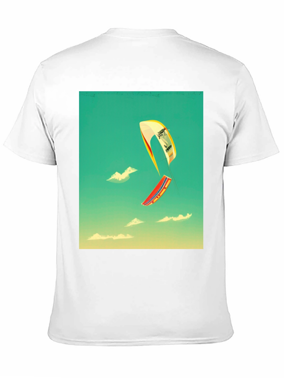 Kite Surfing Graphic Tee - Black Cotton Blend