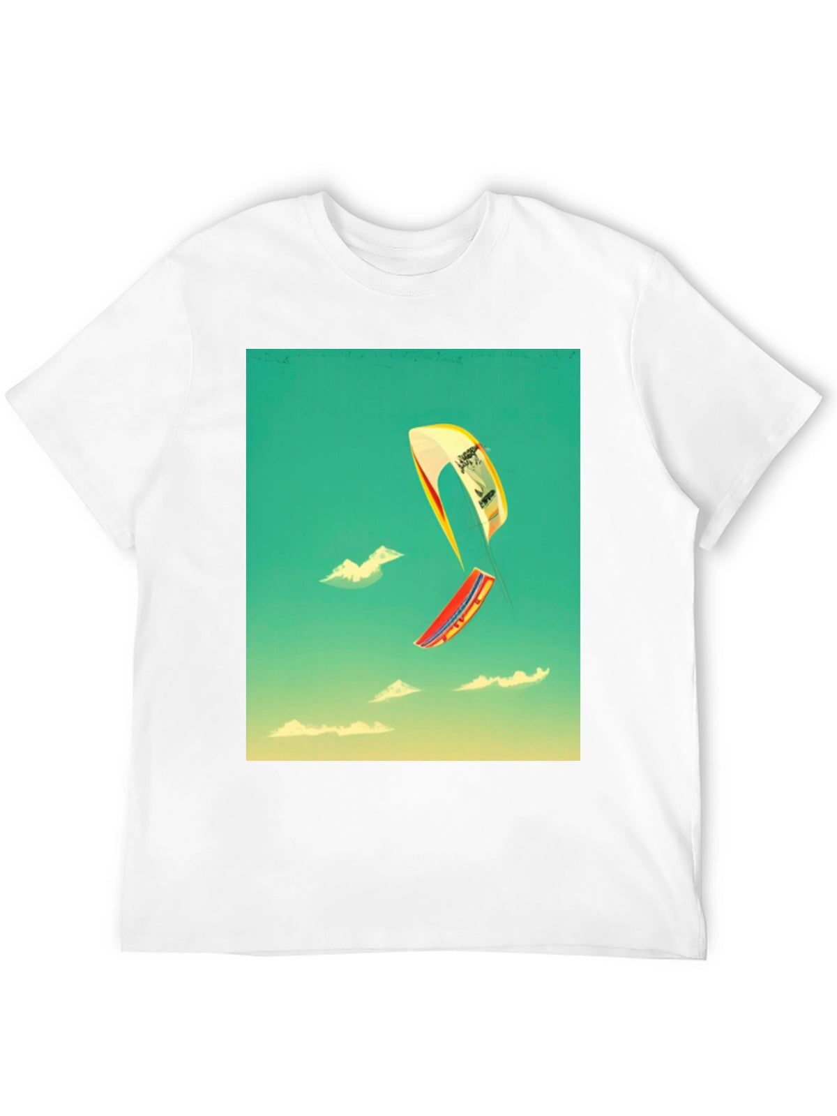 Kite Surfing Graphic Tee - Black Cotton Blend