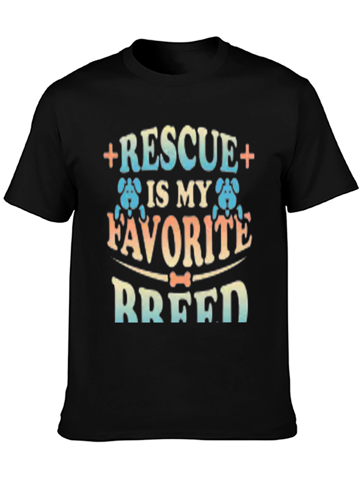 Rescue is My Favorite Breed Black T-Shirt