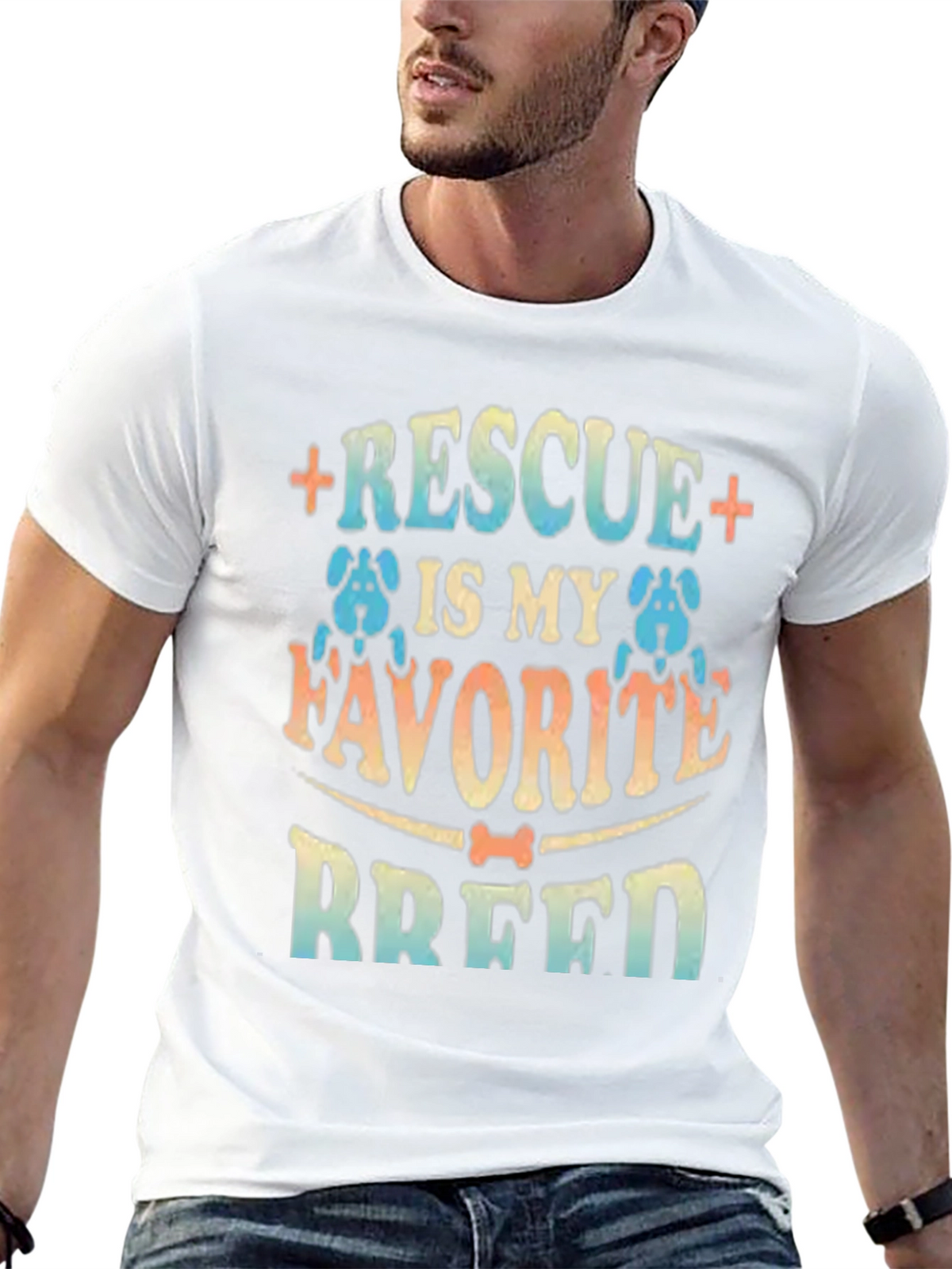 Rescue is My Favorite Breed Black T-Shirt
