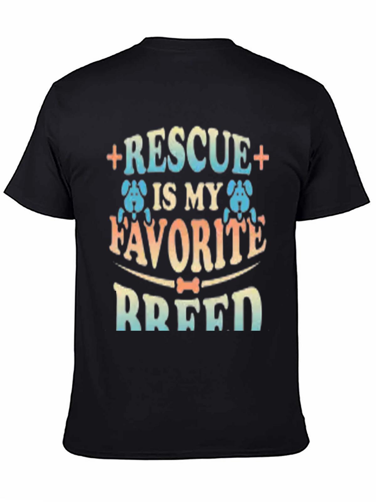 Rescue is My Favorite Breed Black T-Shirt
