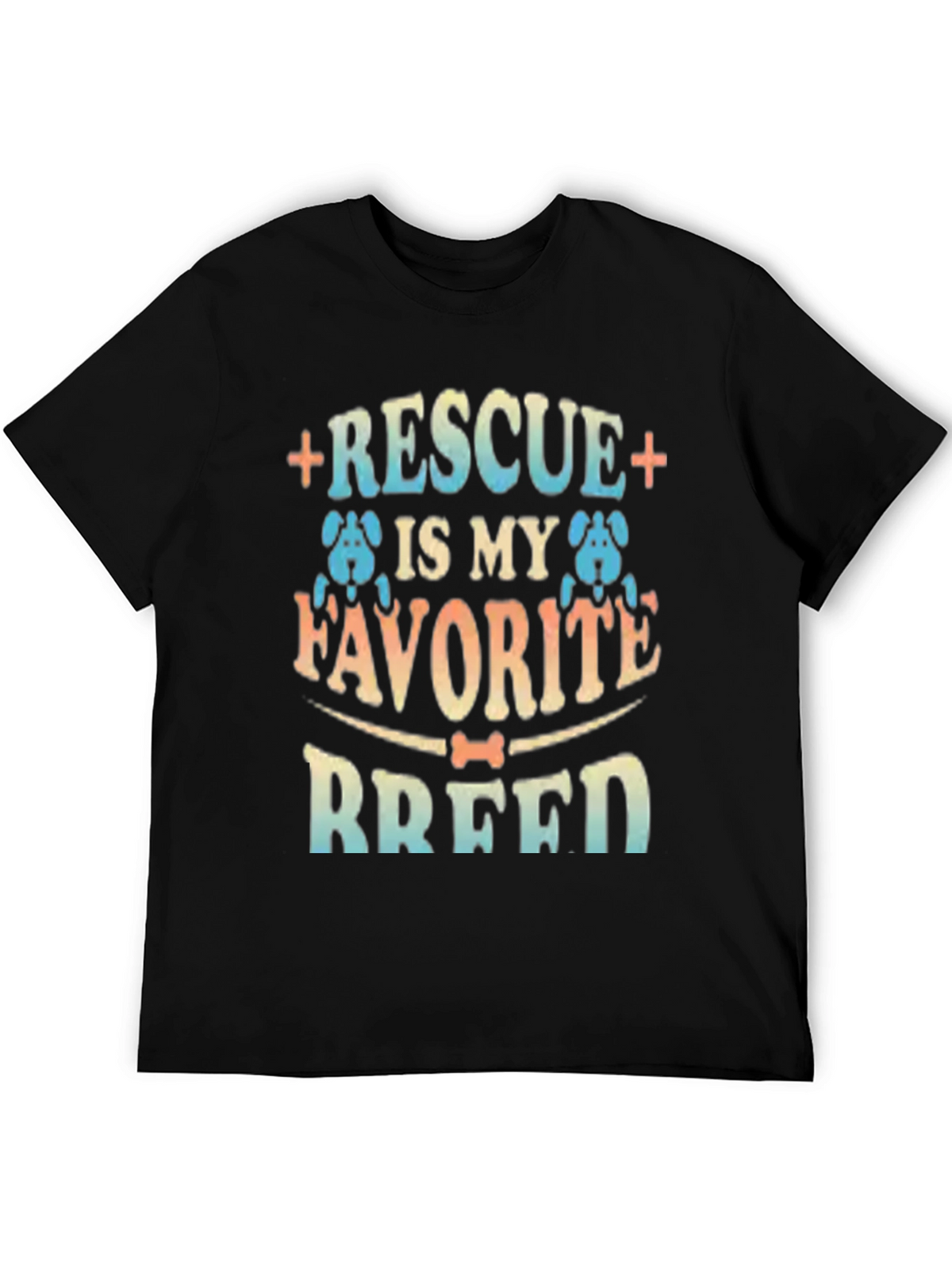 Rescue is My Favorite Breed Black T-Shirt