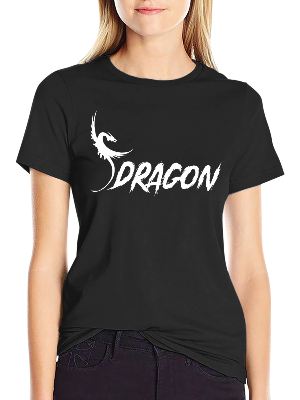 Dragon Graphic T-Shirt - Short Sleeve Black Tee