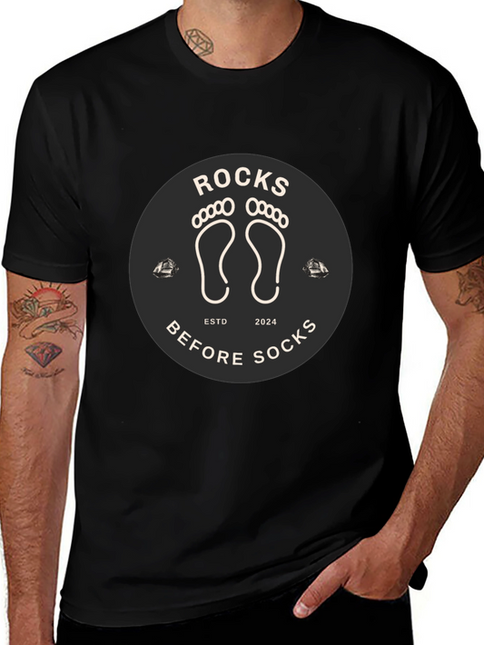 Rocks Before Socks Black Graphic Tee