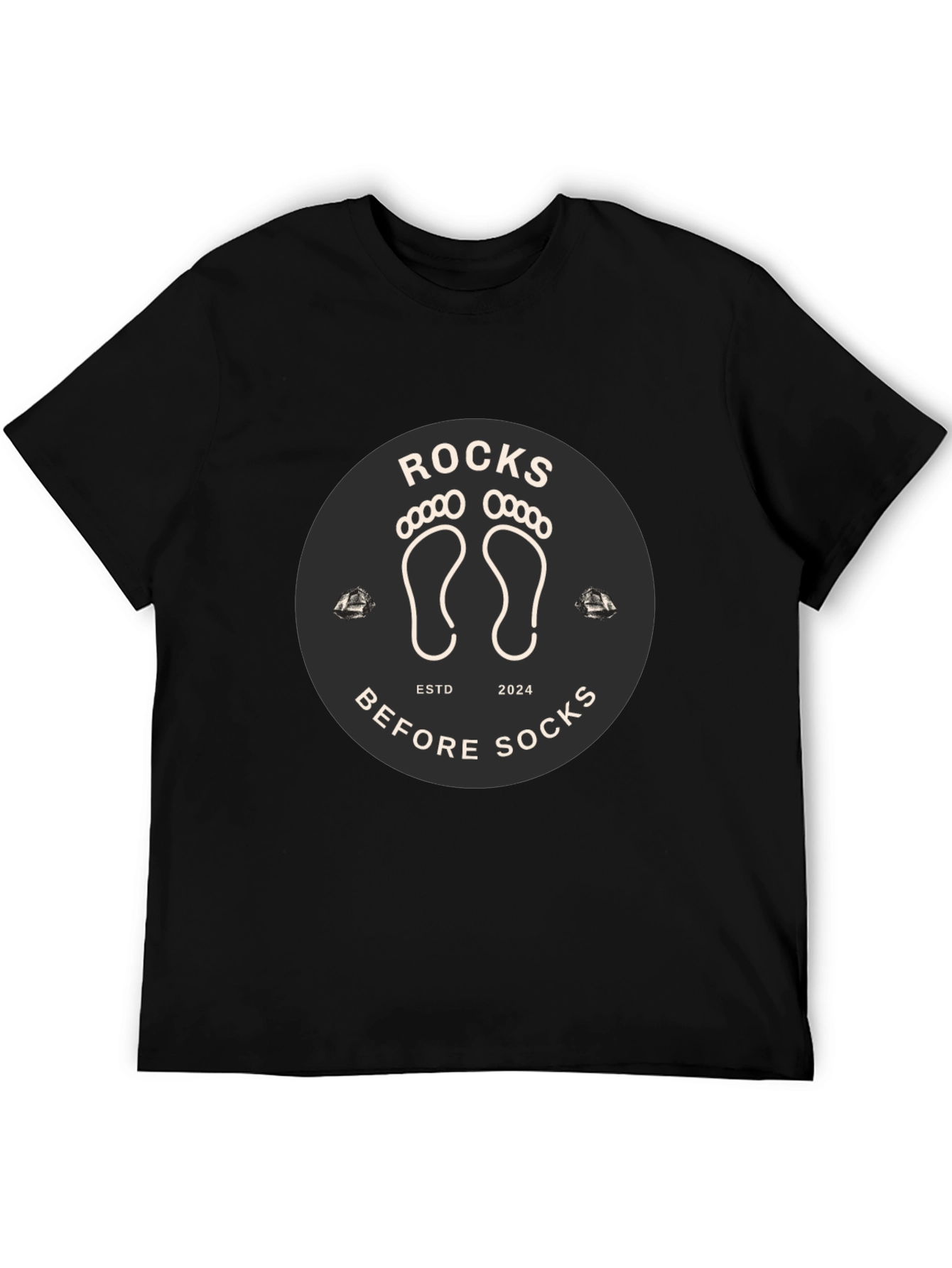 Rocks Before Socks Black Graphic Tee