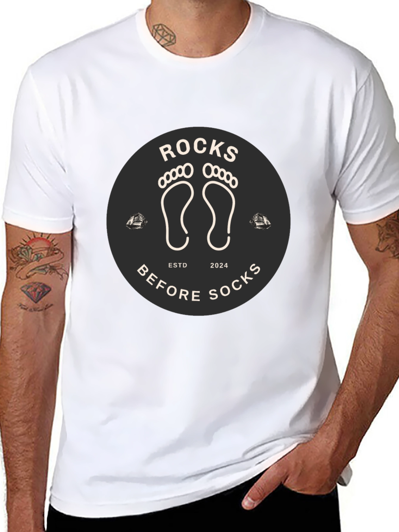Rocks Before Socks Black Graphic Tee
