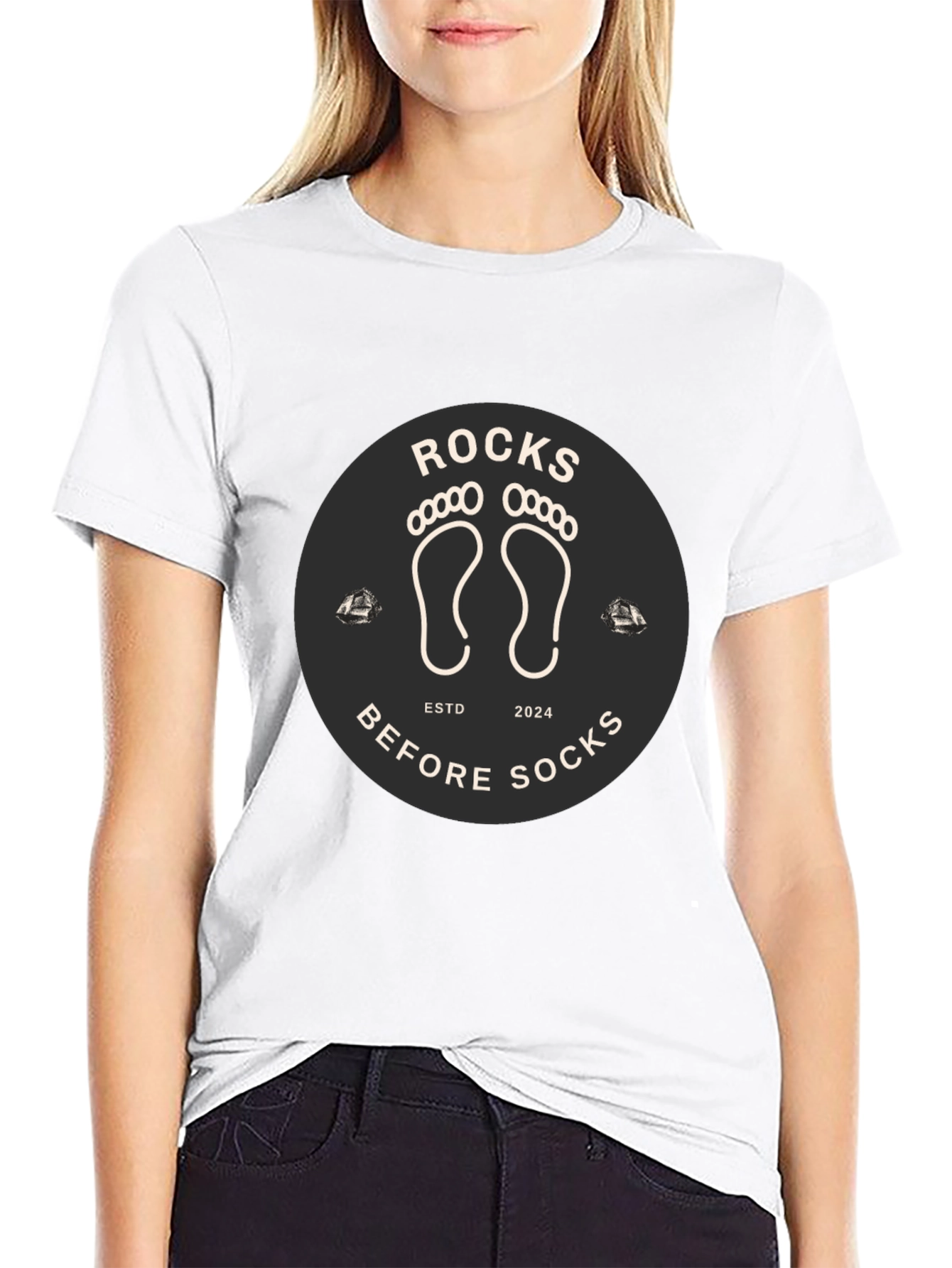 Rocks Before Socks Black Graphic Tee