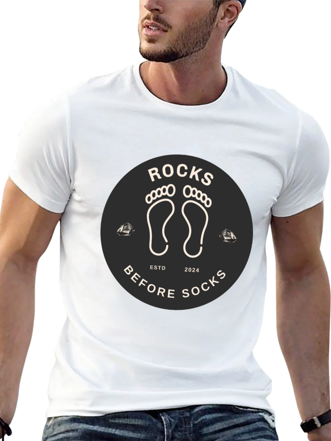 Rocks Before Socks Black Graphic Tee