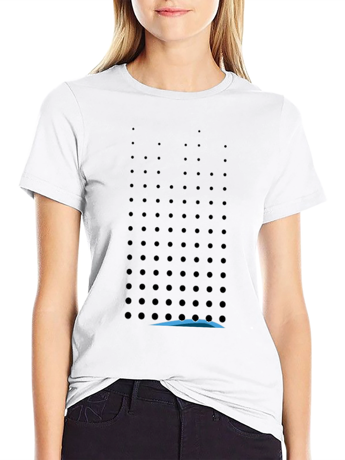 Modern Black T-Shirt with Geometric Dot Pattern