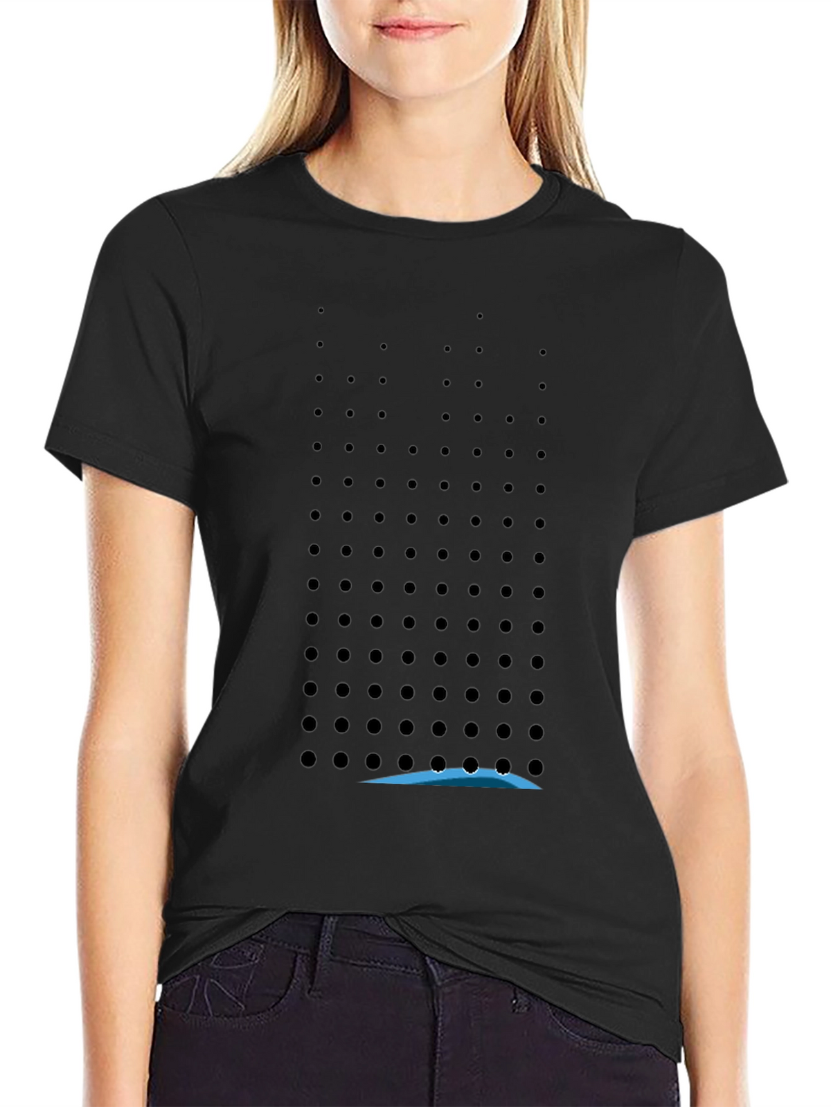 Modern Black T-Shirt with Geometric Dot Pattern