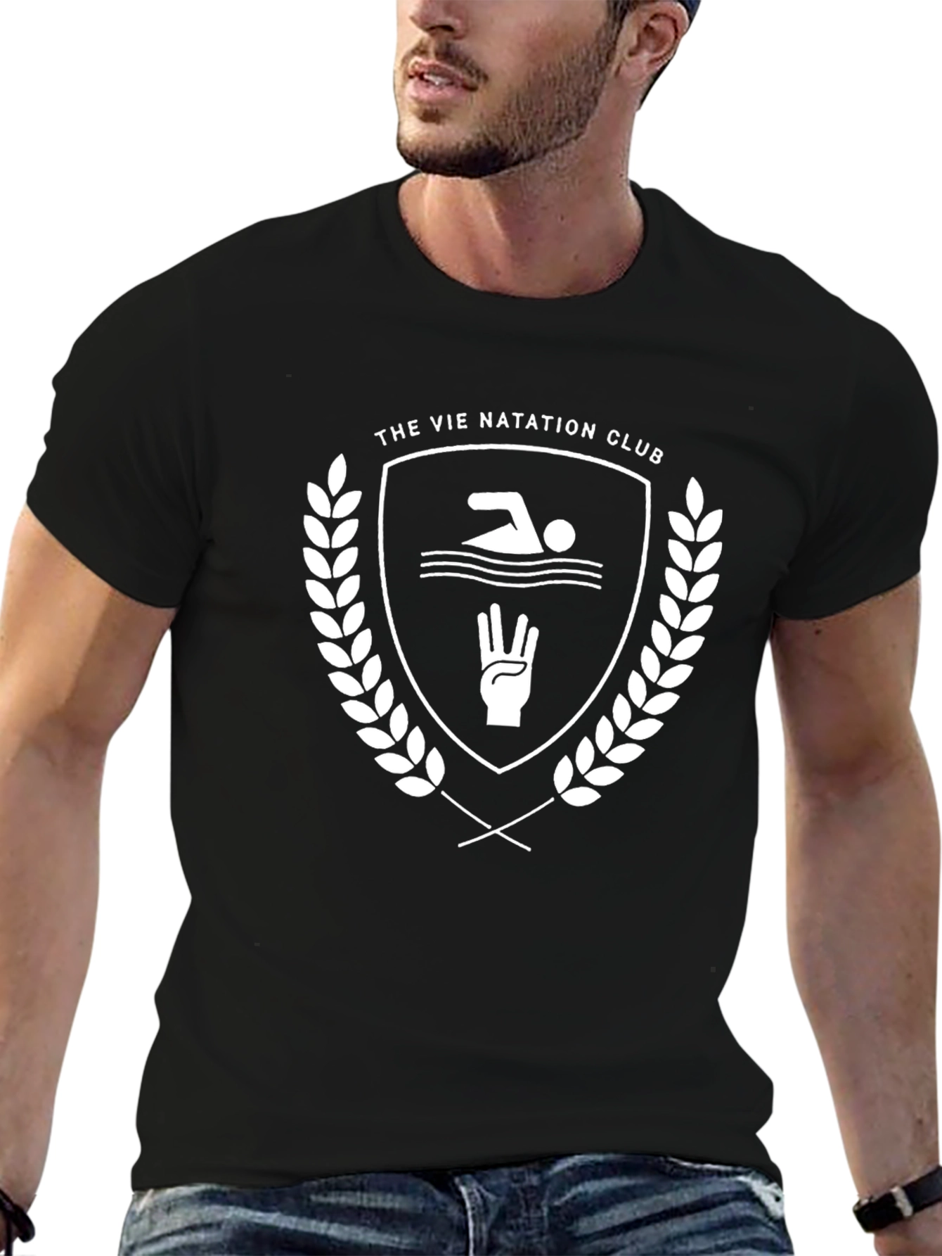 The Vie Natation Club T-Shirt - Black