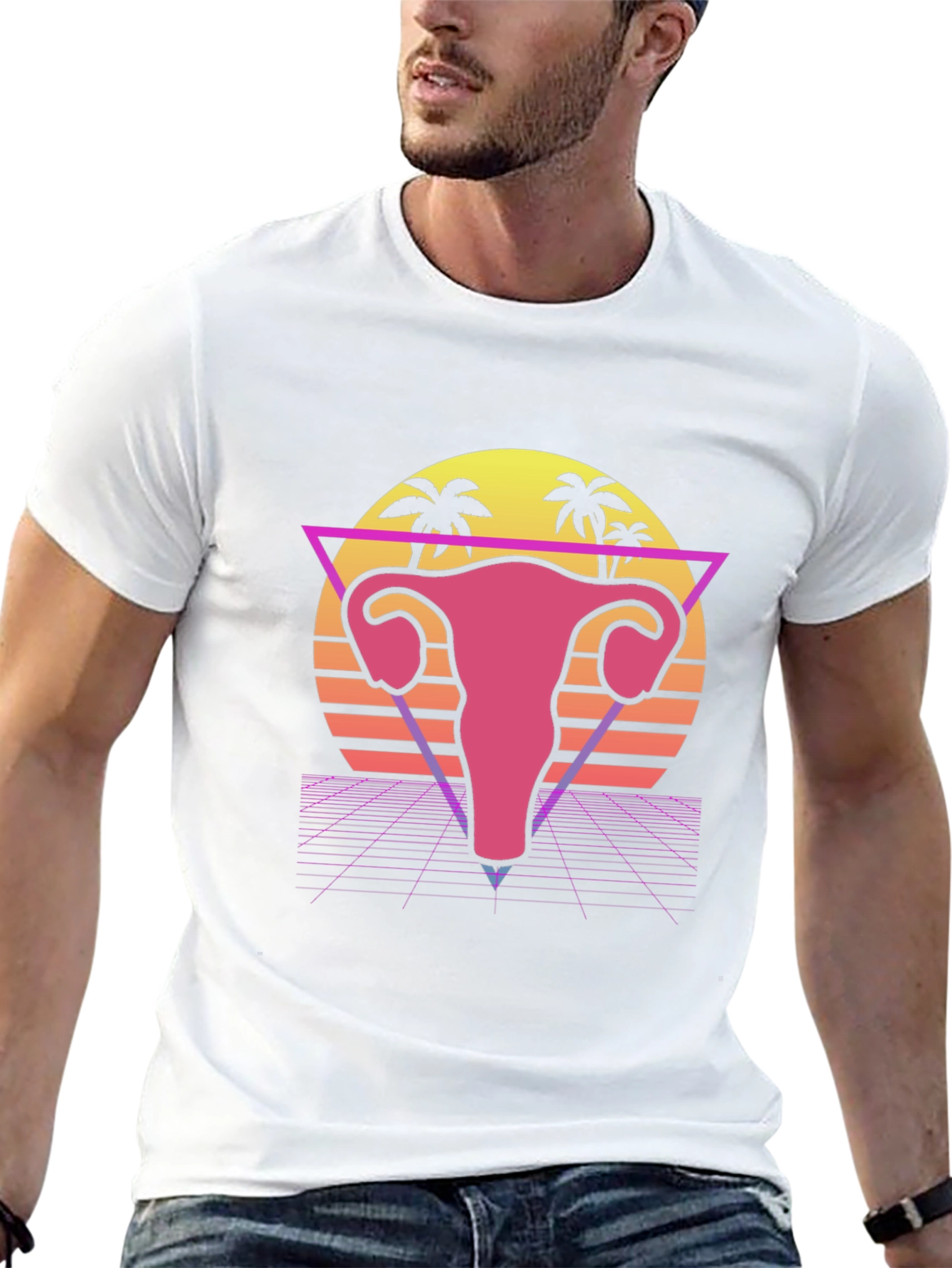 Retro Uterus T-Shirt - Synthwave Graphic Tee