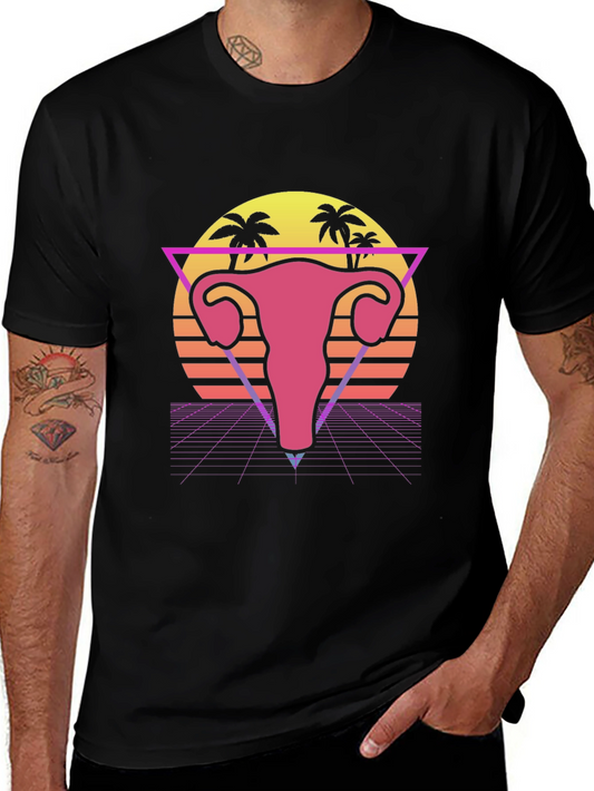 Retro Uterus T-Shirt - Synthwave Graphic Tee