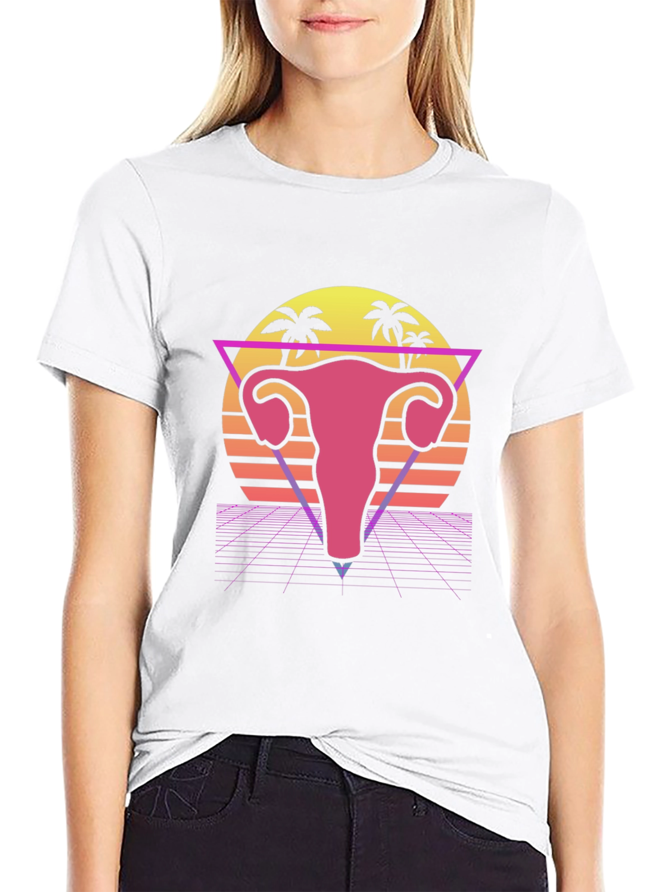 Retro Uterus T-Shirt - Synthwave Graphic Tee