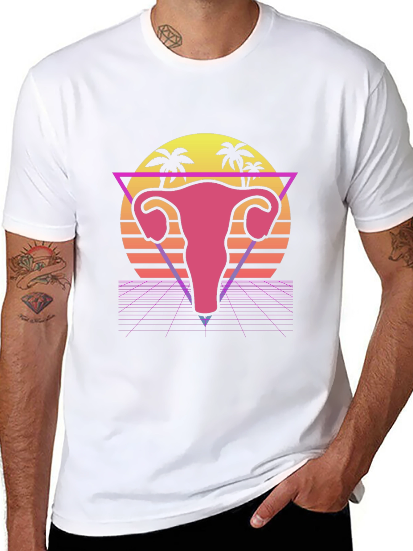 Retro Uterus T-Shirt - Synthwave Graphic Tee