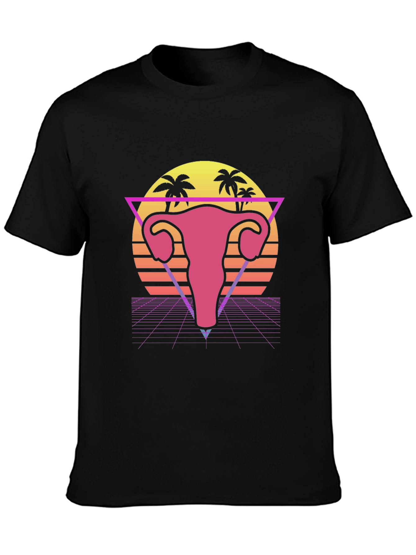 Retro Uterus T-Shirt - Synthwave Graphic Tee