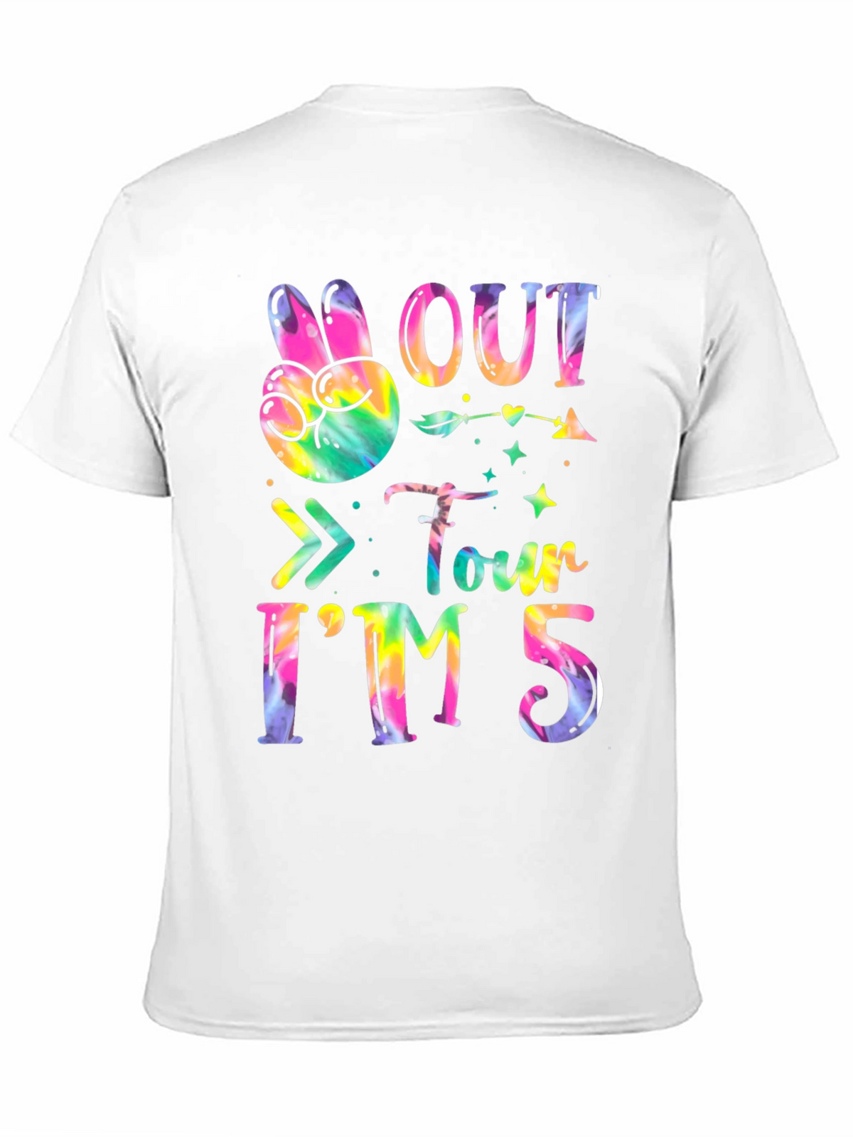 Peace Out Four Im Five Tie-Dye Birthday T-Shirt