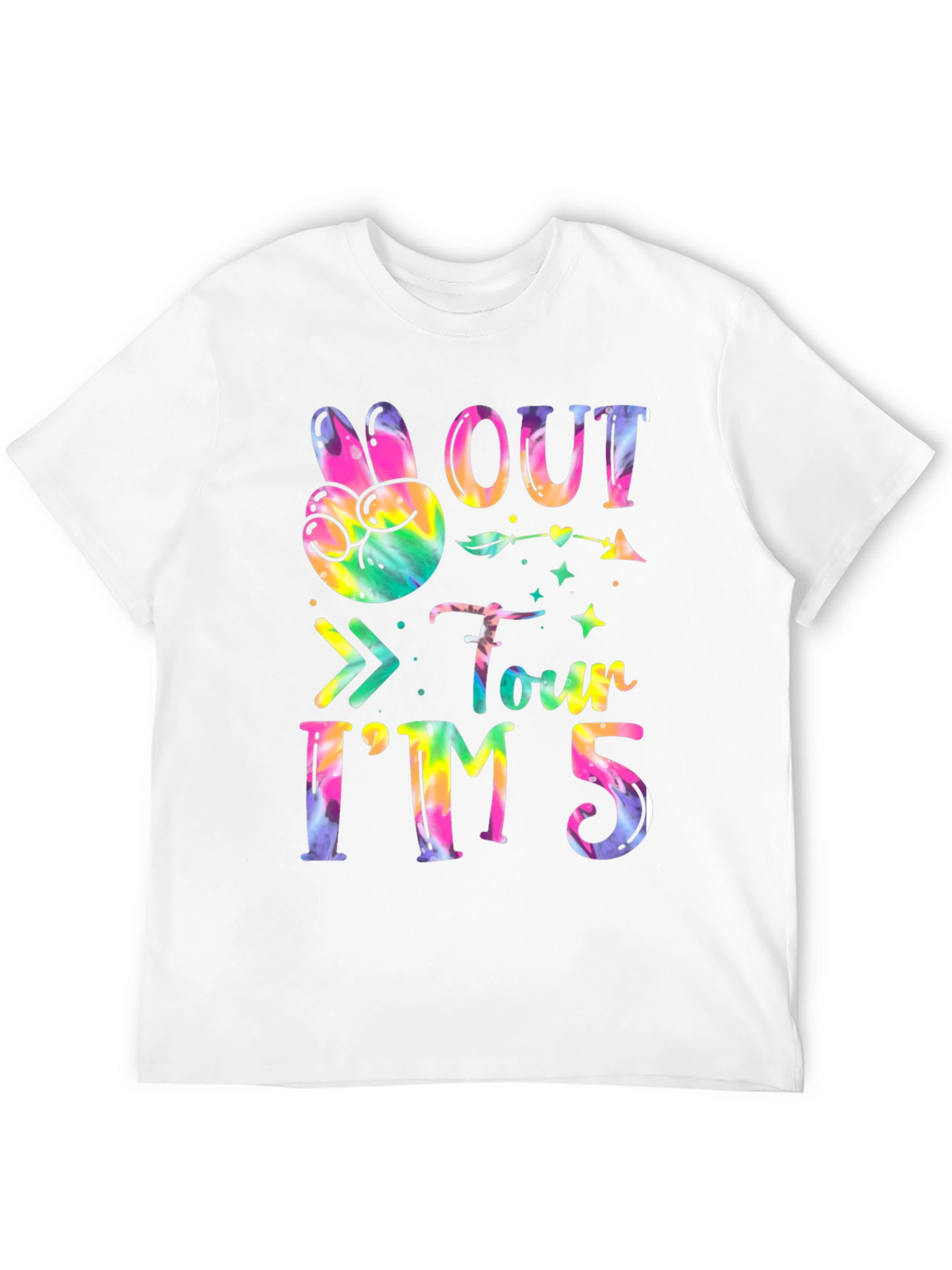 Peace Out Four Im Five Tie-Dye Birthday T-Shirt