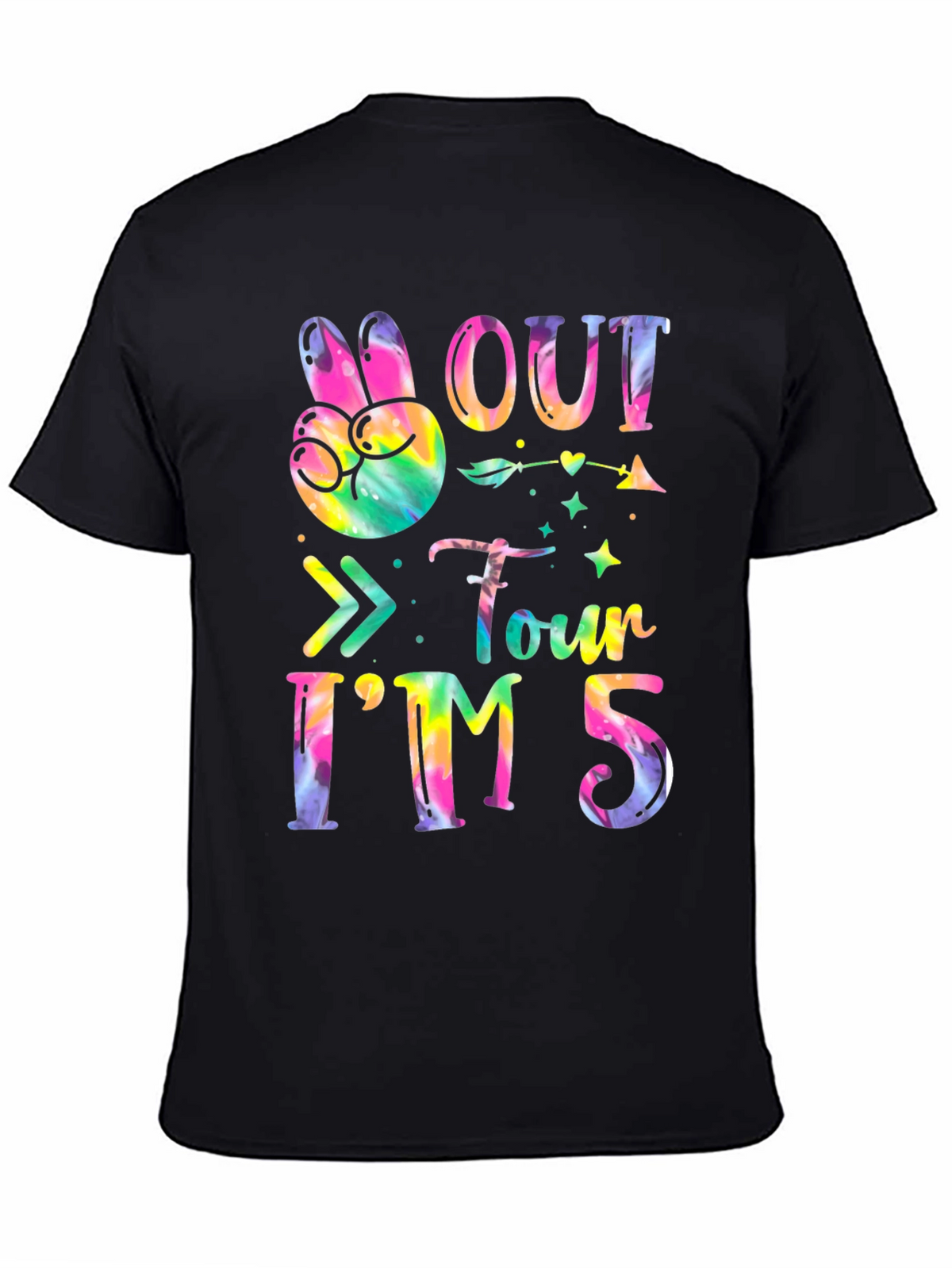 Peace Out Four Im Five Tie-Dye Birthday T-Shirt
