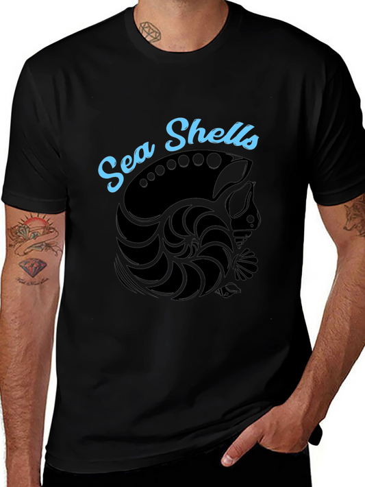 Sea Shells Graphic T-Shirt - Black