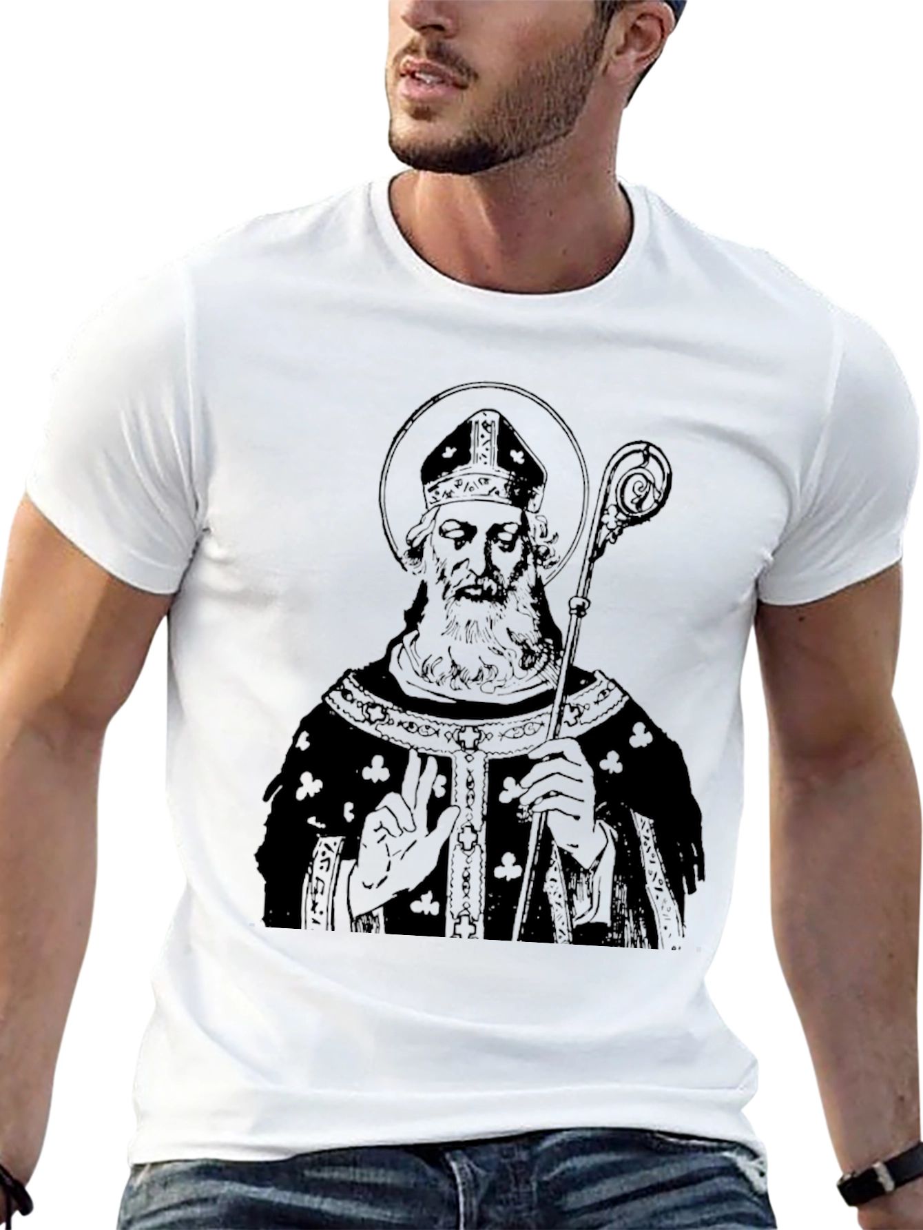 Saint Patricks Day Mens Black Graphic T-Shirt