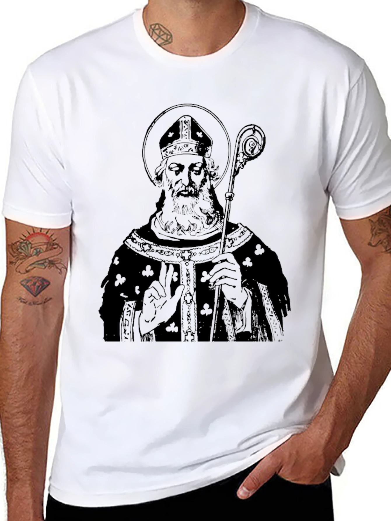 Saint Patricks Day Mens Black Graphic T-Shirt