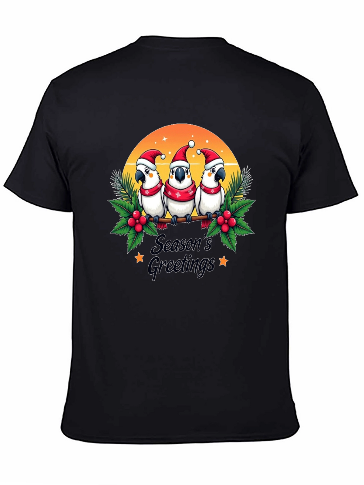 Festive Holiday Parrots T-Shirt