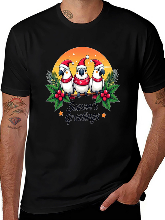 Festive Holiday Parrots T-Shirt