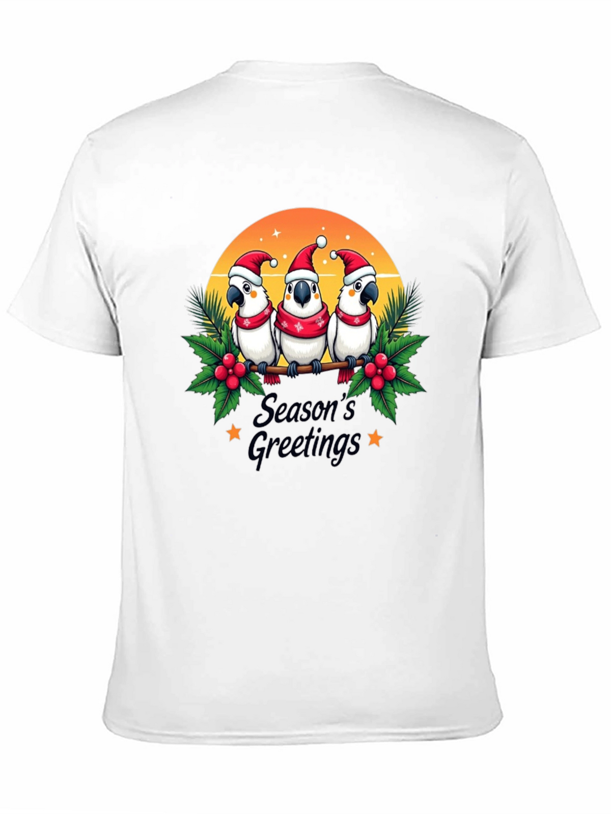 Festive Holiday Parrots T-Shirt