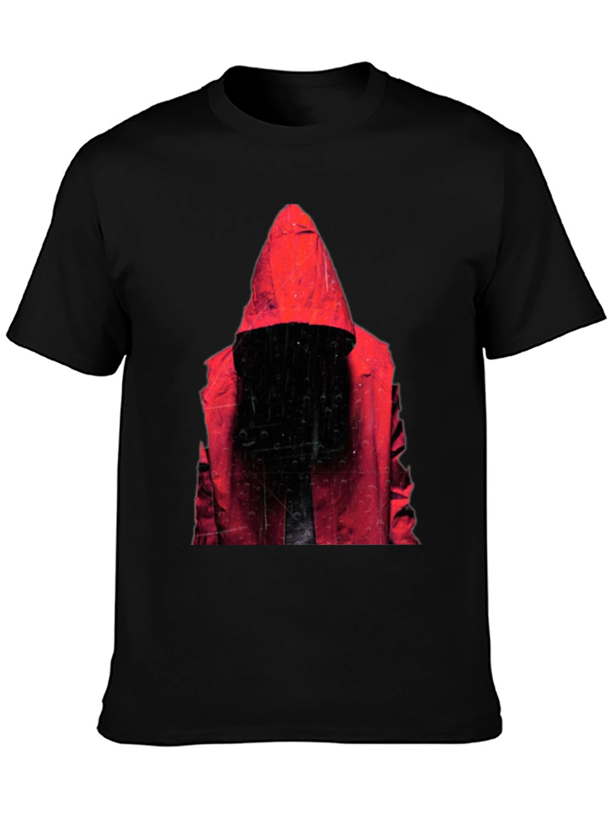 Hooded Figure Graphic T-Shirt - Mens Black Tee