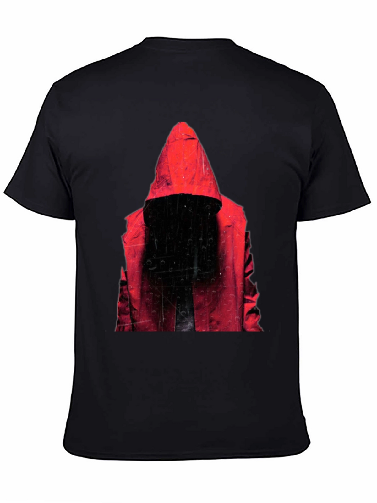 Hooded Figure Graphic T-Shirt - Mens Black Tee