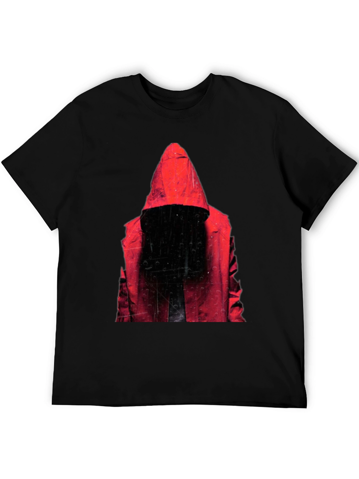Hooded Figure Graphic T-Shirt - Mens Black Tee