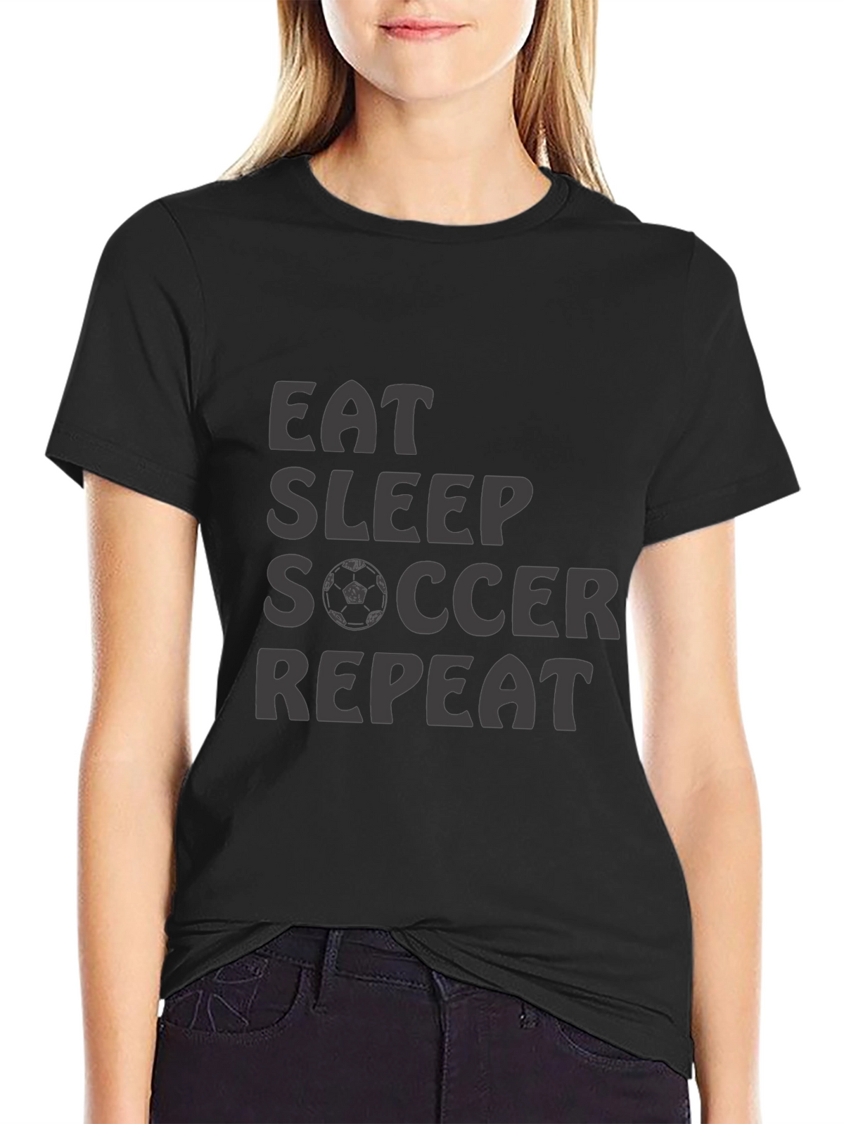 Eat Sleep Soccer Repeat T-Shirt - Black