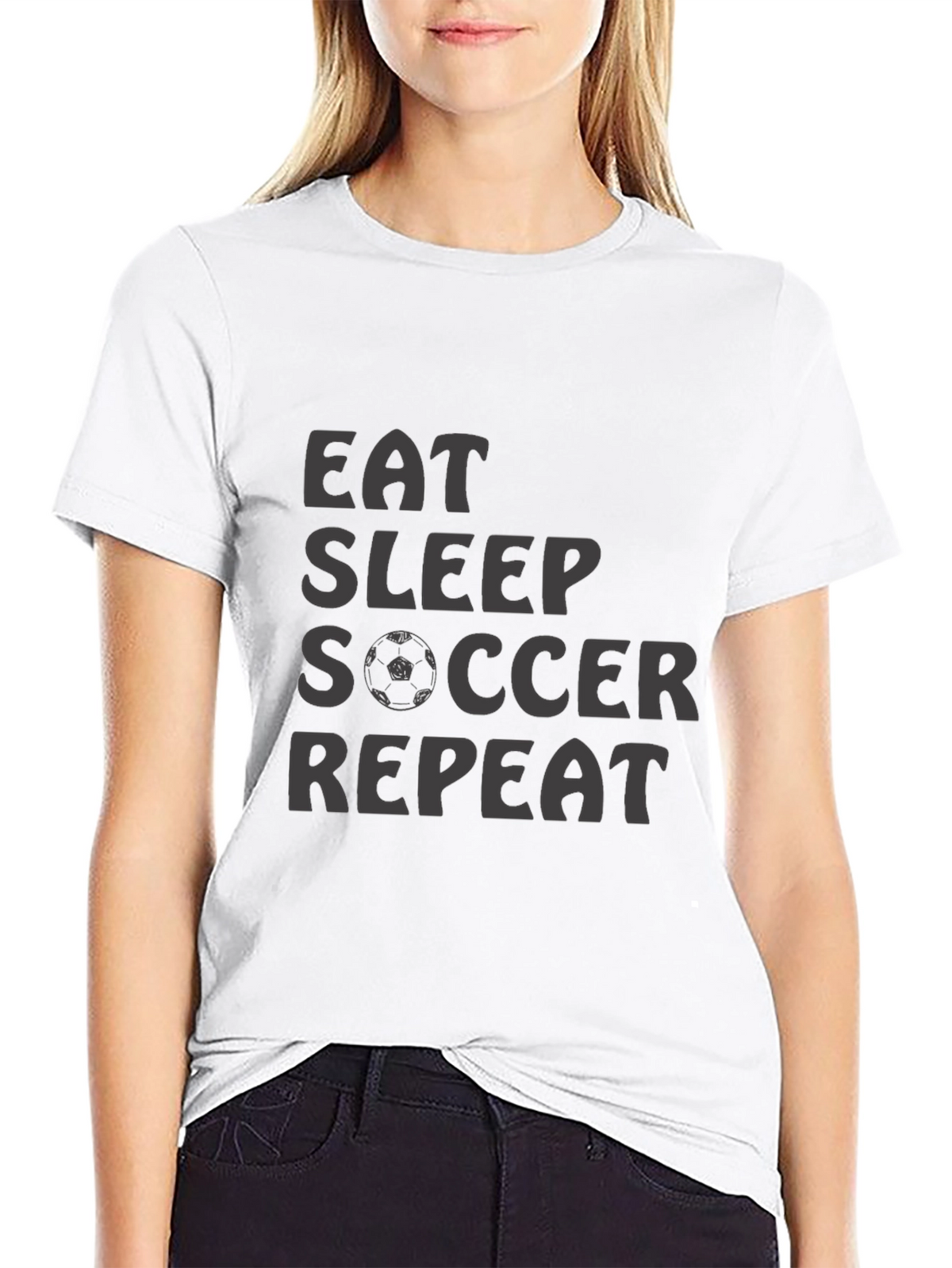 Eat Sleep Soccer Repeat T-Shirt - Black
