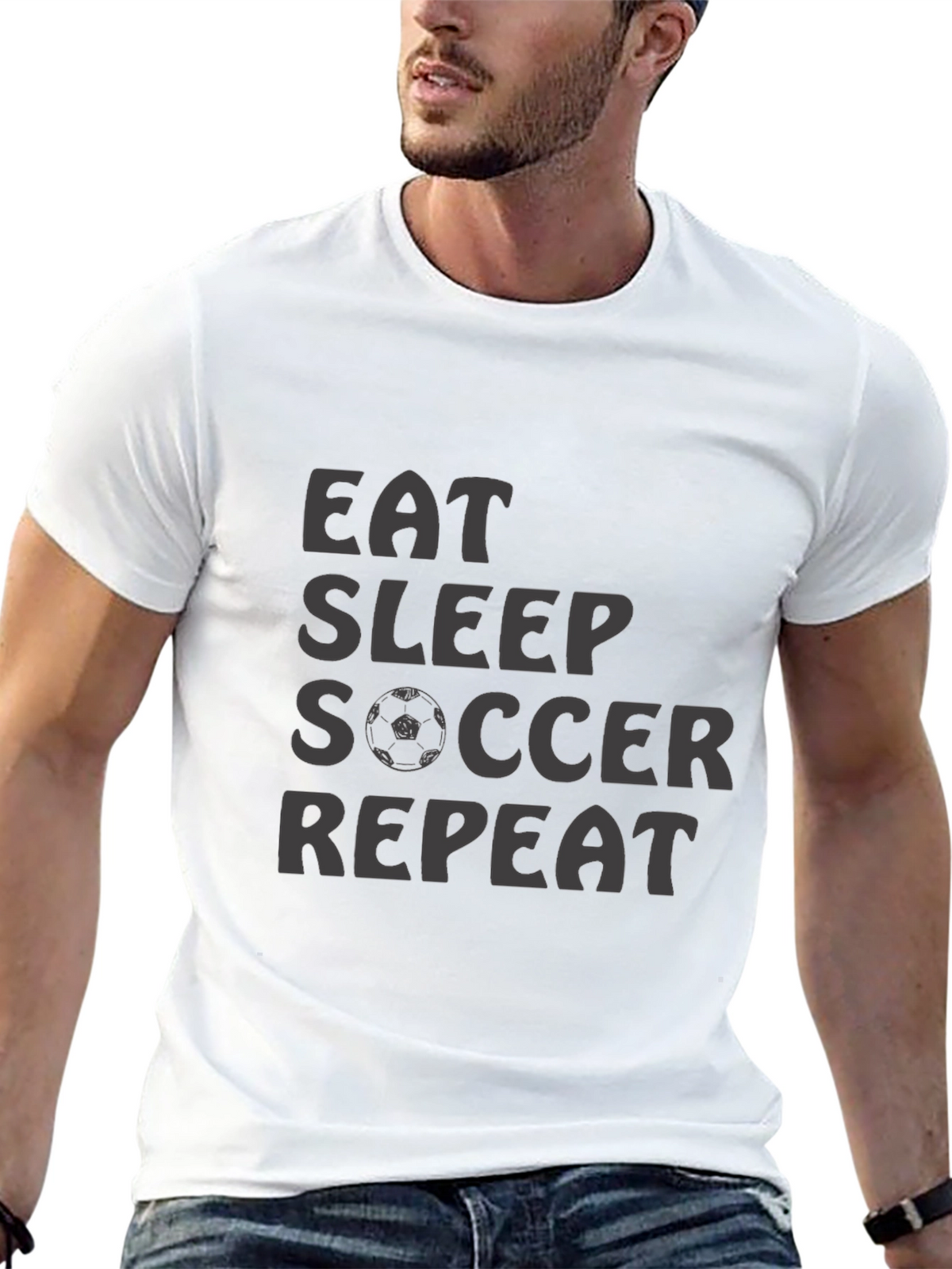 Eat Sleep Soccer Repeat T-Shirt - Black
